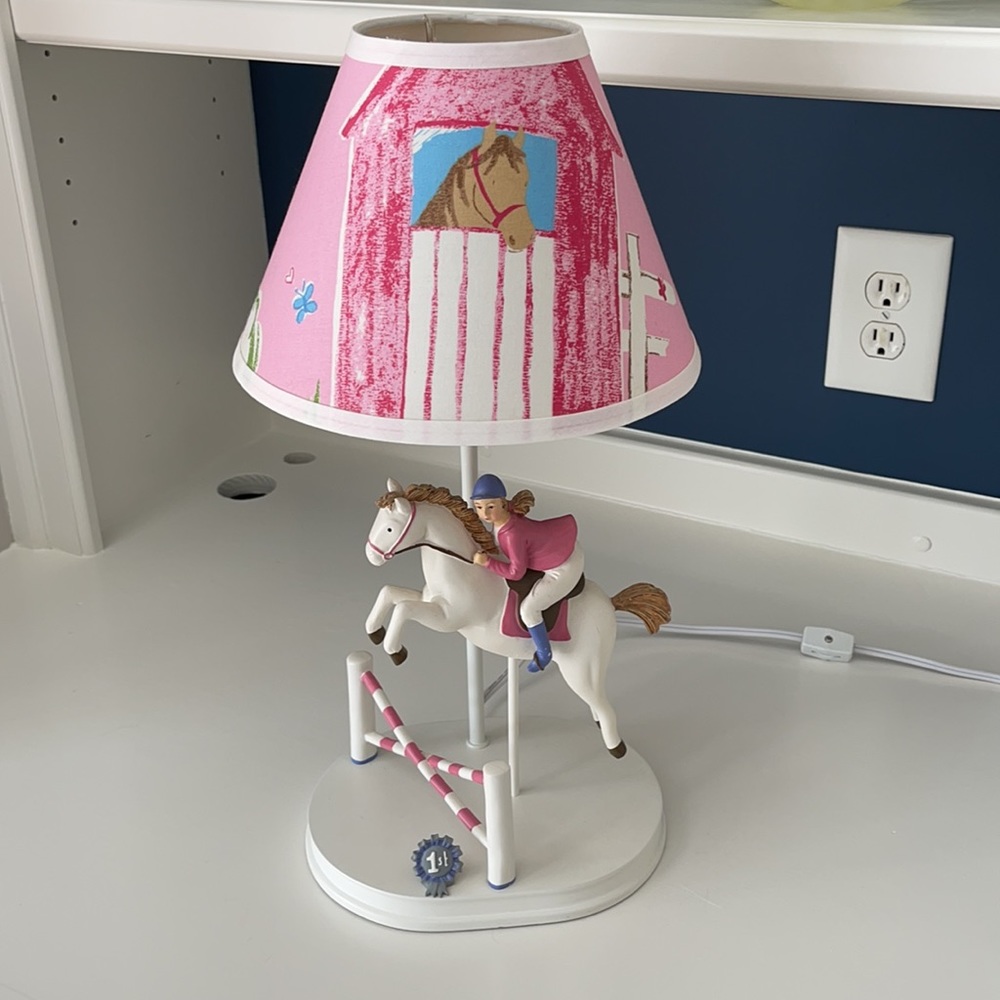 Girls Equestrian Lamp with shade